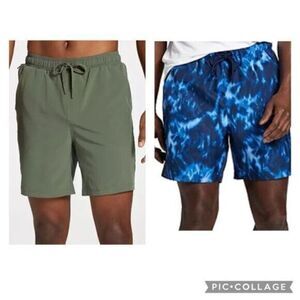 NWT DSG Men’s 2 Pair Athletic Green 7” All in Shorts/Blue 6” Rec Shorts- Size XL